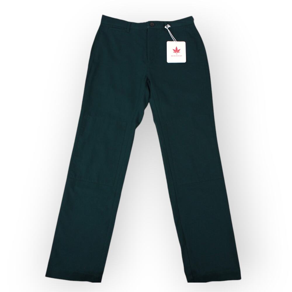 BOAST USA Mens 30x32 Patch Canvas Chino Pant ForestGreen Cotton Flat NWT